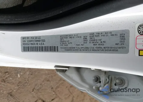 2021 Ram 1500 Tradesman 4X4 6'4 Box из США, поврежденный, VIN 1C6SRFCT6MN817223